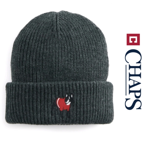 Chaps Other - CHAPS French Bulldog Embroidered Beanie (NWT)